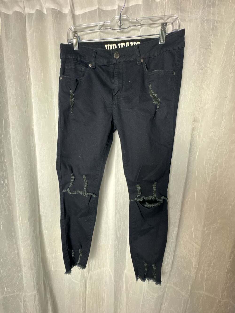 VIP Jeans Girls Black Distressed Skinny Ankle Jeans Size 13/14